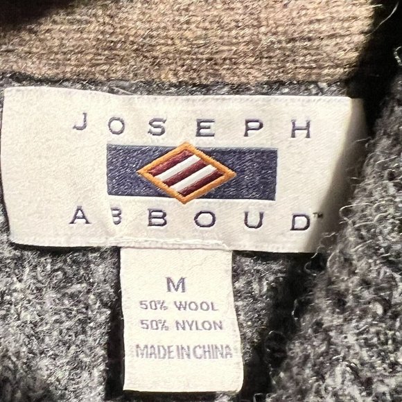 Joseph Abboud Men's Wool Sweater  Fleece Gray Medium - Picture 6 of 8